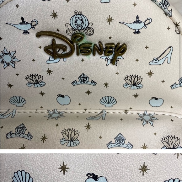 Loungefly Disney Princess Icon Cream and Cyan Blue Mini Backpack - Picture 4 of 6